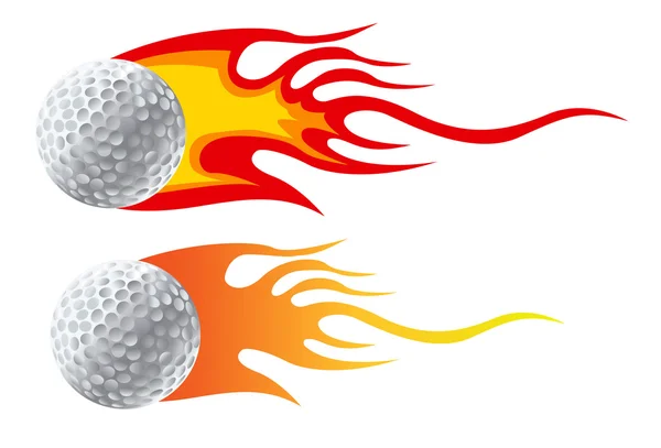 Alevler ile golf topu — Stok fotoğraf