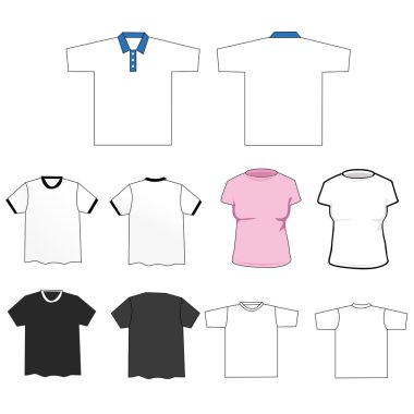 Set of tee shirts clipart