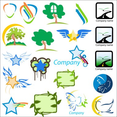 Set of logos nature illustration clipart