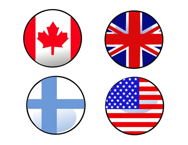 Mapas e bandeiras de países — Fotografia de Stock