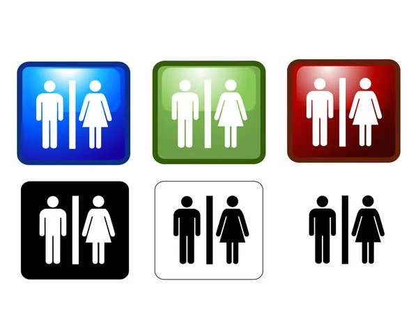 Illustration of Women's and Men's Toilets — ストック写真