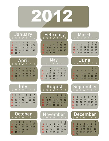 2012 calendar — Stock Photo, Image