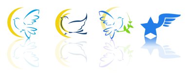 Dove and flying logos clipart