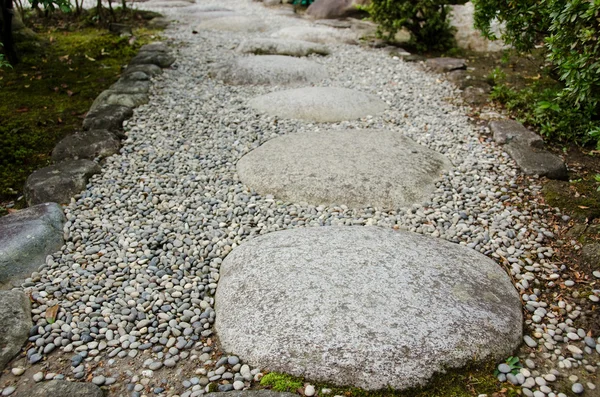 Stepping stones in a japanese garden