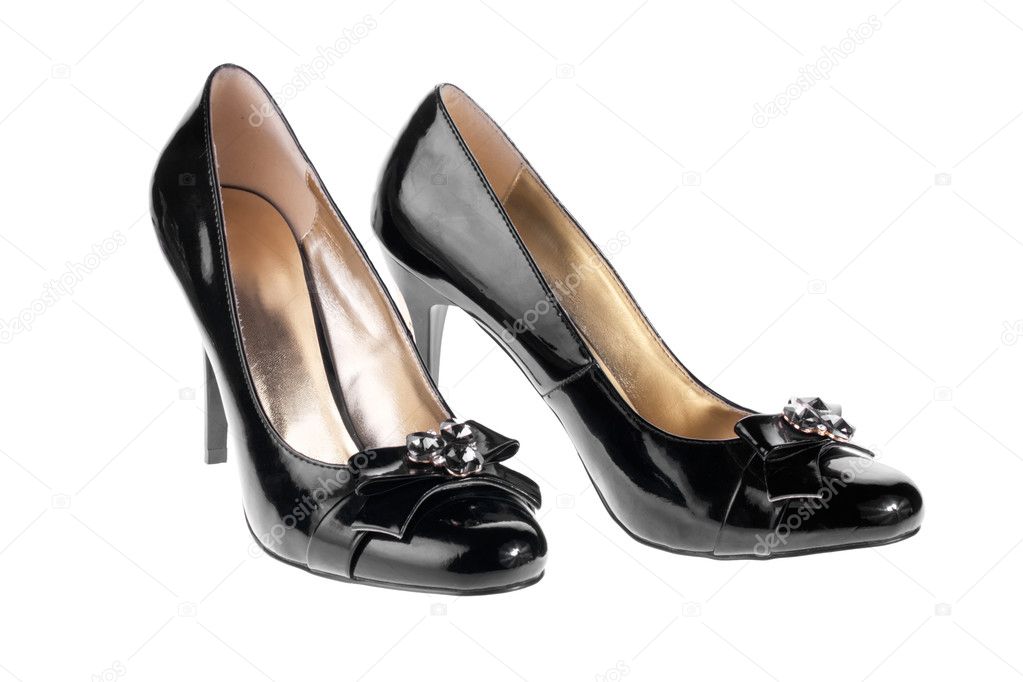 black patent leather ladies shoes