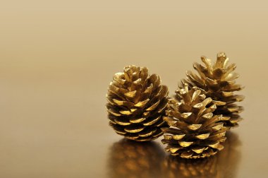 Golden pine cones clipart