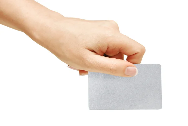 Blank card in hand — Stock Photo, Image