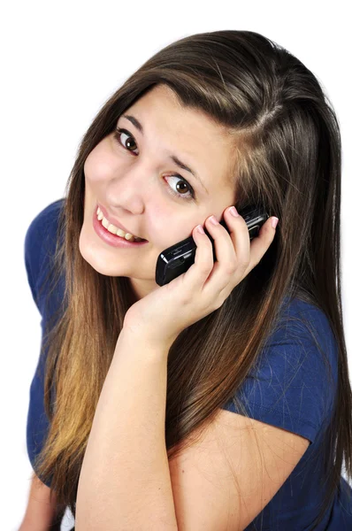 Girl with cell phones — Stock Photo, Image