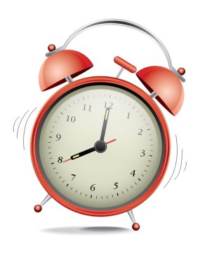 Red alarm clock clipart