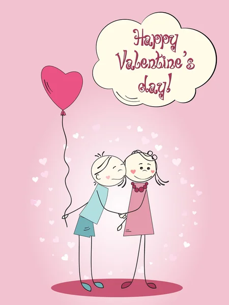 Carte postale pour la Saint Valentin — Image vectorielle
