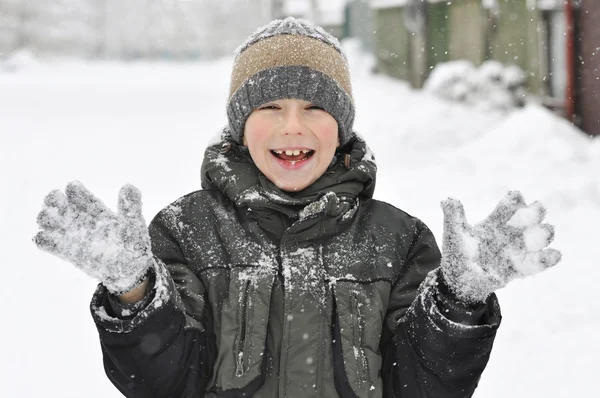 Kid in winter clothes — Stock Photo, Image