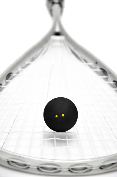 Squash ütő és labda — Stock Fotó