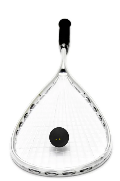Squash ütő és labda — Stock Fotó