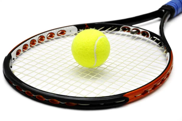 Tennis racket and bal — Stock Photo, Image
