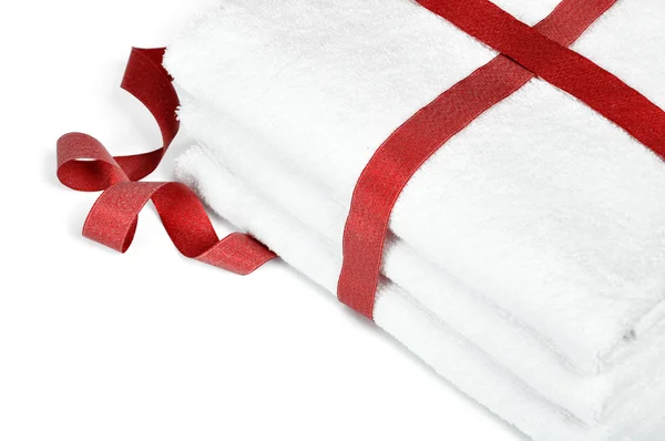 Weiße Handtücher aus nächster Nähe — Stockfoto