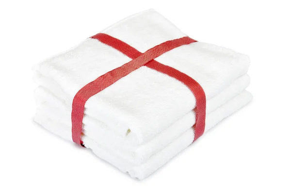 Białe ręczniki stosu — Zdjęcie stockowe
