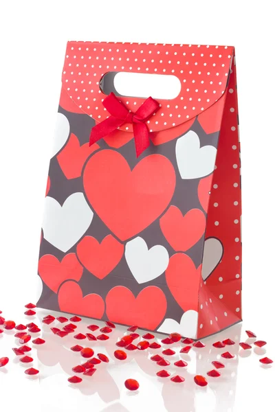 Red gift bag, isolated — Stock Photo, Image