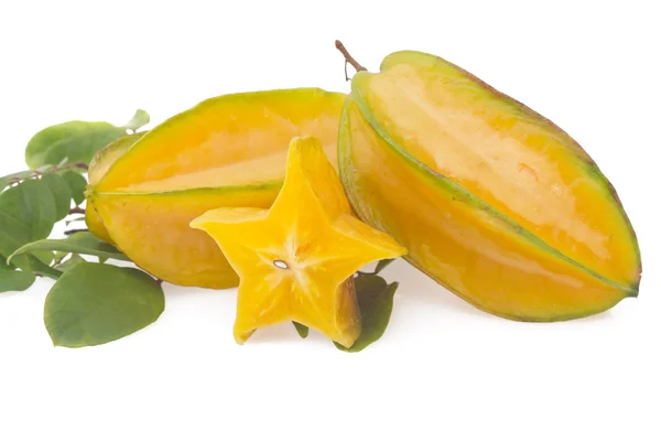 Fruta de la estrella, carambola aislada en blanco — Foto de Stock