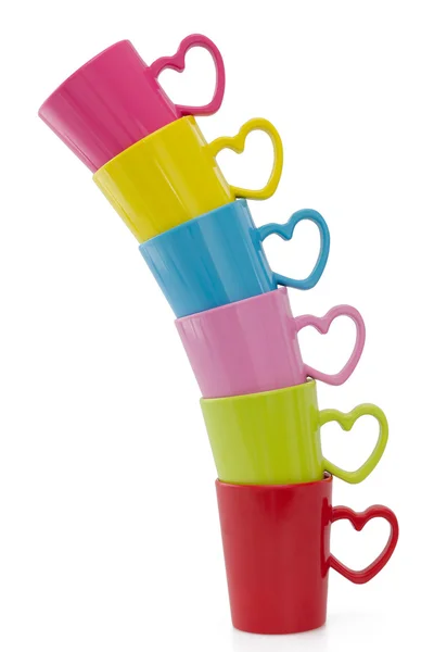 Pilha de copos coloridos, isolados — Fotografia de Stock