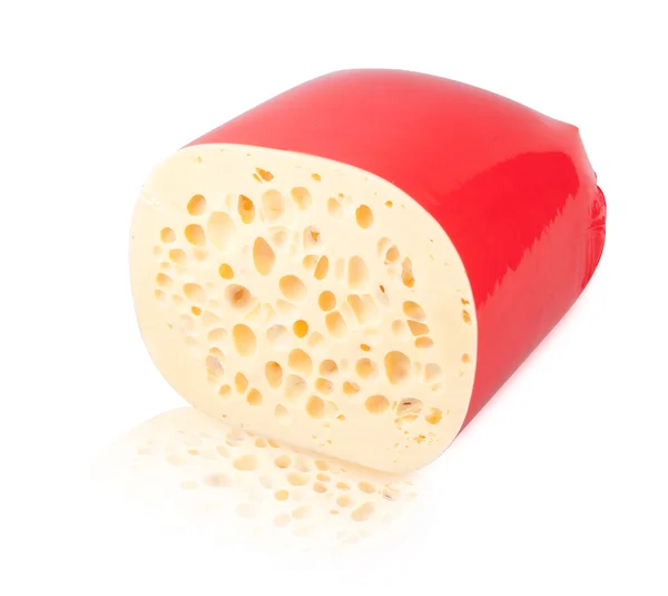 大きな穴にチーズの部分 — ストック写真