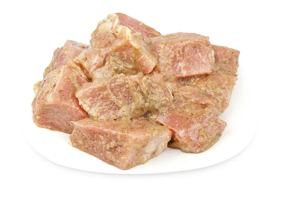 Marinated pork chunks Royalty Free Stock Images