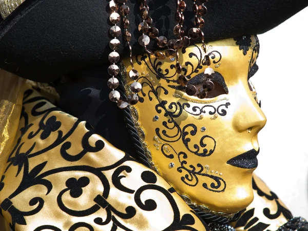 Golden mask on the piaca st Marco — Stock Photo, Image