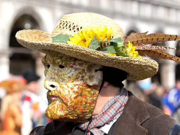 Van Gogh mask on the carnivale in Venice — Stock Photo, Image