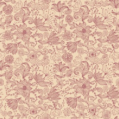 Seamless floral print canvas back clipart