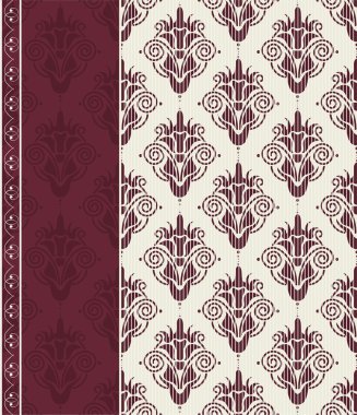 Seamless damask background with banner clipart