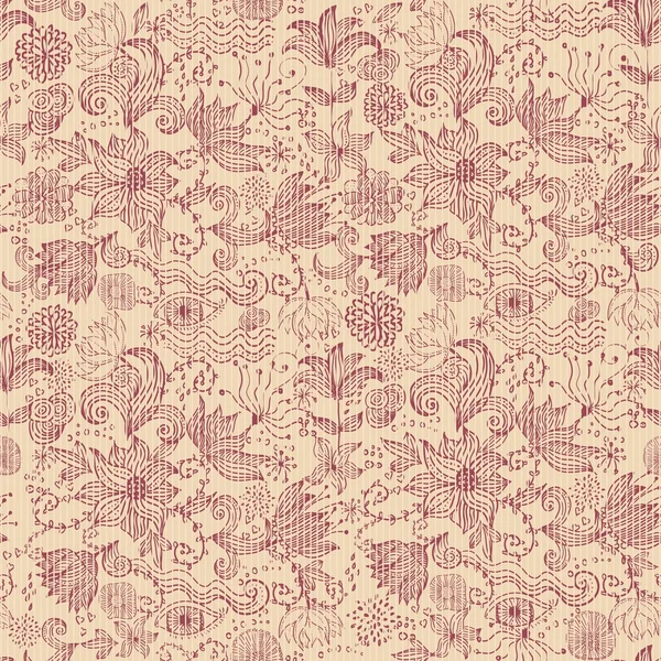 Naadloze floral print canvas terug — Stockvector