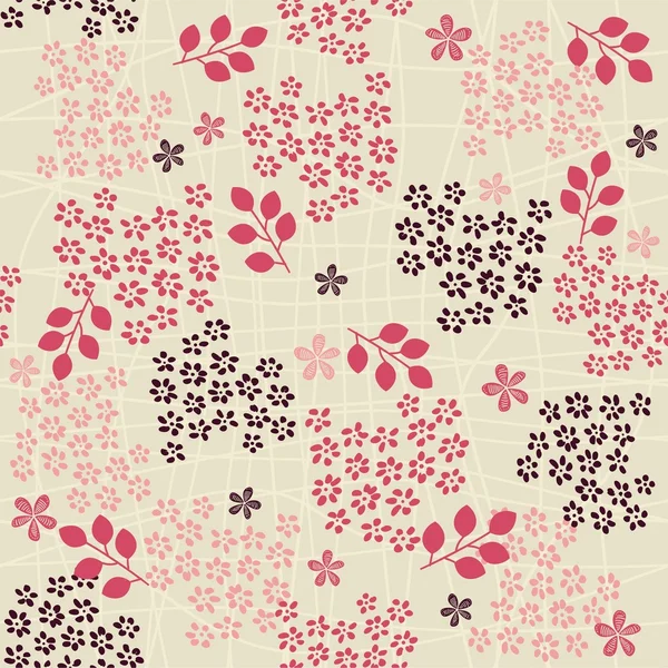 Seamless retro floral background in vector — Stock Vector
