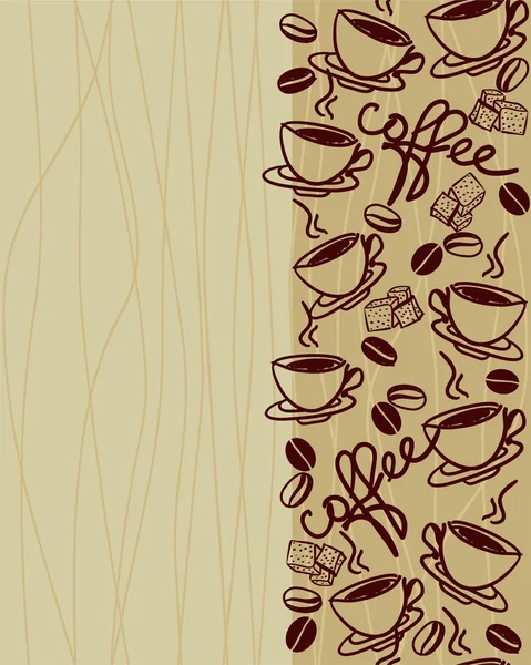 Folytonos vector minta csésze kávé — Stock Vector