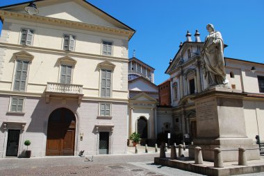 Church and statue, Novara clipart