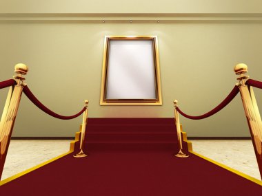 Golden picture frame in a Grand Gallery clipart