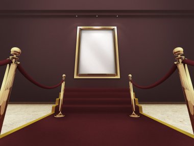 Golden picture frame in a Grand Gallery clipart