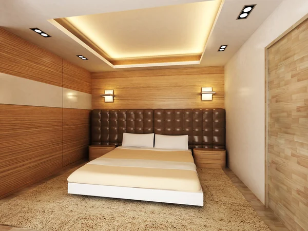 Современная спальня — стоковое фото