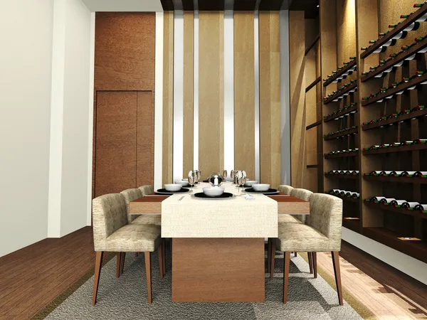 Uma sala de jantar moderna — Fotografia de Stock