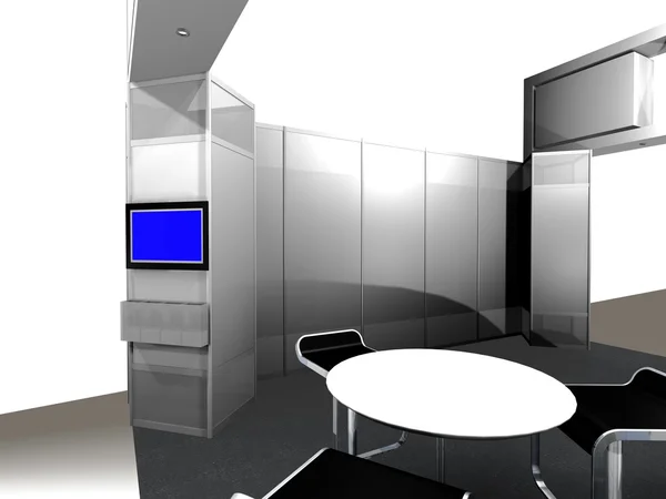 Inside of an exhibition Booth — Stock Photo, Image