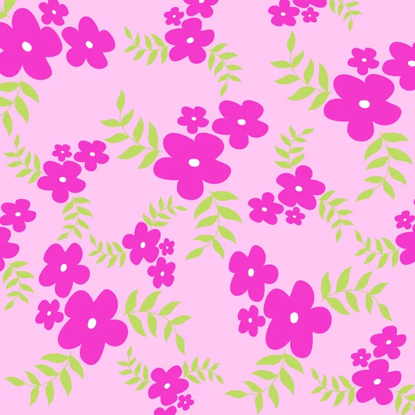 Flores cor de rosa e folhas verdes — Fotografia de Stock