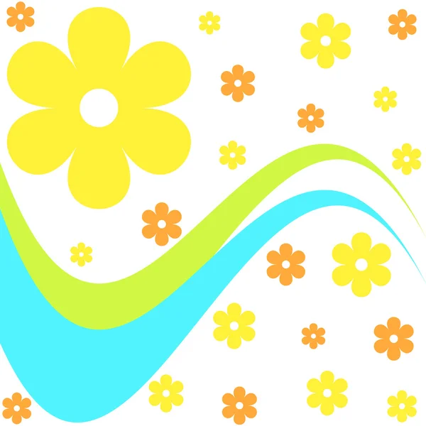 Virágok és hullámok Stock Kép