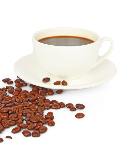 Coffee cup & beans — Stock Photo, Image