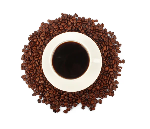Tasse de café & haricots — Photo