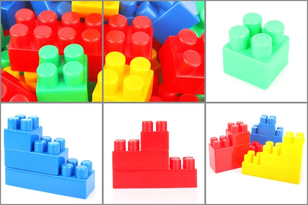 Набор пластиковых игрушечных кирпичей — стоковое фото