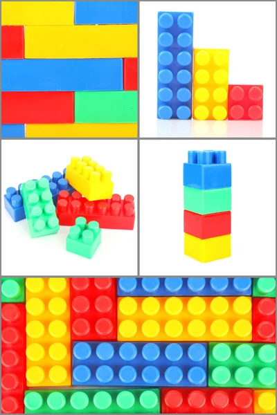 Set aus Spielzeugsteinen aus Kunststoff — Stockfoto