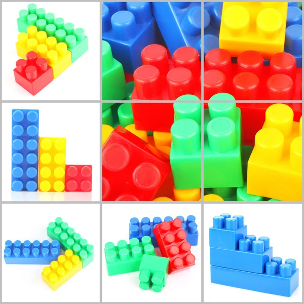 Conjunto de ladrillos de juguete de plástico —  Fotos de Stock