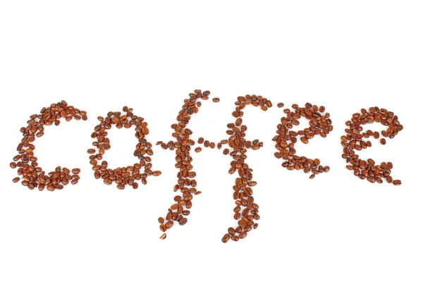 Coffee beans text — Stock Photo, Image