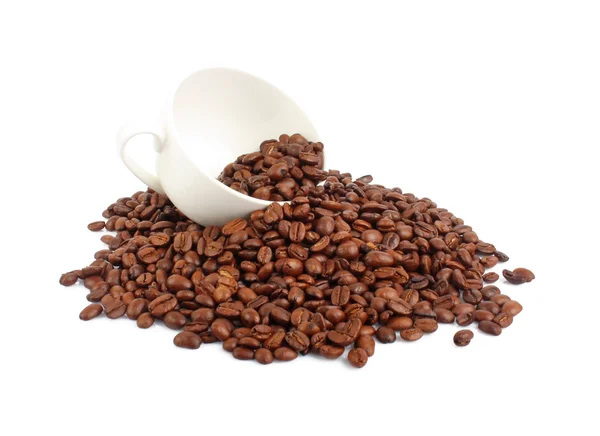 Xícara & grãos de café — Fotografia de Stock