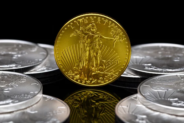Publikováno v roce 2011 american eagle zlaté mince — Stock fotografie