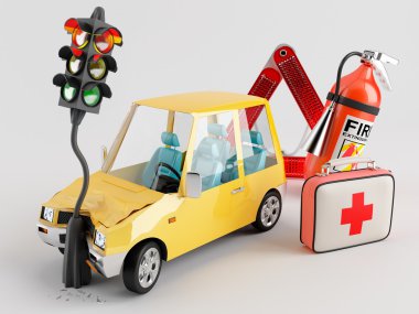 Car and Emergency Kit clipart