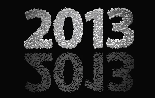 Новий 2013 рік, змодельований з тривимірними блоками — стокове фото